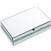DRW Portagioie rettangolare in vetro con glitter a specchio 22x13x6 cm