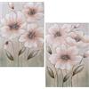 DRW Set di 2 quadri tela legno rettangolari con fiori multicolore 60 x 3 x 90 cm