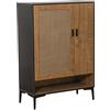 DRW Armadio scarpiera con 2 Ante in Legno Nero e Naturale, 80 x 36 x 115 cm, Altezza: 15 cm, Multicolore, estandar