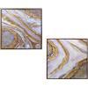 DRW Set di 2 quadri tela legno quadrati astratti multicolore 60 x 2,5 x 60 cm