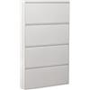 DRW Scarpiera con 4 cassetti in Metallo in Bianco 80x15x136 cm, Multicolore, estandar