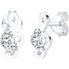 Elli Orecchini da Donna Orecchin Clef Motif Classico con Cristalli in Argento Sterling 925