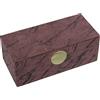 DRW Portagioie rettangolare in legno e velluto con decorazione in marmo rosa 25,5 x 12,5 x 10 cm