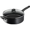 Tefal D52606 - Padella Resist, 28 cm, rivestimento antiaderente in titanio,  con indicatore di temperatura, facile pulizia, tecnologia Flame Protect,  colore: nero : : Casa e cucina