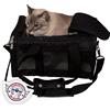 Sherpa Original Deluxe - Trasportino da Viaggio per Animali Domestici, Approvato dalla Compagnia Aerea e garantito a Bordo, in Lattice Nero, Taglia S