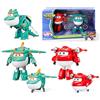 Super Wings 5 Transforming Characters 2-Pack Transforming Supercharged Jett + Tino, giocattolo Transformable per bambini e bambine di 3 anni e oltre