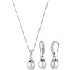 Elli Set di Gioielli Perla di coltura d'acqua dolce e cristalli in Argento 925
