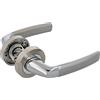 Amig - Set di maniglie con rosetta in zama per porte - mod. HISA - Ø52 mm - Quadretto da 8 mm - Design elegante e semplice - Alluminio nichel spazzolato