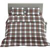 INTRECCI Completo Lenzuola Matrimoniale Scozzese Bianco, Set Lenzuola e Federe in Puro Cotone Fantasia Tartan per Letto 2 Piazze