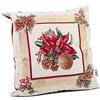Giuri Tessuti - Federa Cuscino Natalizio 45x45cm con fronte in Gobelin Jacquard e retro in Velluto, Realizzata a Mano in Italia - Ottima Idea Regalo per Natale (POINSETTIA RED)