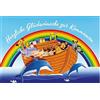 Perleberg Biglietto di auguri per comunione con busta gialla, 11,6 x 16,6 cm, motivo arcobaleno, ideale per regali in denaro