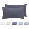 Todocama - Set di 2 federe per cuscino, in microfibra extra morbidi, ipoallergenica, Set di 2 - 30x50 cm Grigio Scuro