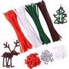 Vaessen Creative Pacchetto Artigianato di Natale con Scovolini, Occhietti e Pompon, 450pz per Decorazioni Natalizie, Progetti Fai-Da-Te, Biglietti e Regali Fatti a Mano