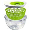 Snips Centrifuga per Insalata Madame Butterfly 4 LT-Colore BPA free-100% Made in Italy, Bianco e Verde, 4 L, 4 unità