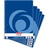 Herlitz 10834125 - Quaderno A4, 80 fogli a righe con bordo sinistro, 70 g/m², 5 pezzi