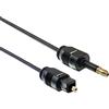 PremiumCord Cavo Audio Ottico Mini Toslink da 3,5 mm a Toslink - 2 m, Maschio a Maschio, Cavo Digitale per impianto Stereo HiFi Sounbar TV, HQ Audio, Placcato Oro, Colore Nero