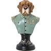 DRW Statuetta di Un Busto di Cane con Uniforme in Resina con Colori Multipli 15 x 12 x 26 cm, estandar