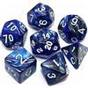 CREEBUY, Set di dadi poliedrici blu e argento per Dungeon e Dragons, D&D, dadi per giochi di ruolo, Set di dadi con D20 D12 D10 D9 D8 D6 D4