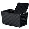 KiNeX Stampo Per Pane in Cassetta, Toast Stampo per pagnotta con Coperchio, Teglia Antiaderente Per Pane in Cassetta, Per Pane Toast/Panino/Torta, 450g di Pasta, Nero