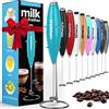 PowerLix Frullino Montalatte Elettrico per Cappuccino - Schiumatore Latte con Supporto in Acciaio Inossidabile, 15-20s, Potente 19000 giri/min, Frullino Manuale per Latte, Cappuccino, Caffè