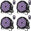 U`King UKing 4pcs Luce Effetto UV 36 X 2W LED Par Luci Nera UV DMX 512 con Telecomando 7 Modalità Ideale per DJ Bar Feste di Matrimonio