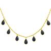 Sophia Rose Collana con Foglie di Iolite Naturale in Argento Sterling Placcato Oro - Catena Elegante da 40,5 cm per Donna, Stile Boho-Chic e Raffinato