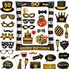 AIBAOBAO Cornice per foto compleanno, Set di oggetti scena, Photo Booth Accessori Fai da Te Carta per Festa, Gadget 50 Anni