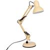 BEL AIR HOME - Lampada da Scrivania LED - Braccio Snodato - Design Vintage Retro - Attacco E27 - Ideale per Studio e Camera - Giallo Opaco, Metallo (lampadina non inclusa)