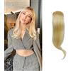 Dsoar 2 Pezzi Frangia Clip In Frangetta Laterale Capelli Veri Naturali Ondulata Estensioni dei Capelli Posticci Donna(biondo)