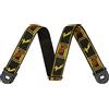 Fender, QUICK GRIP LOCKING END STRAP, POLYESTER Tracolla per chitarra con sistema di fissaggio, Polyester, 1 Pezzo, Colore Nero Giallo Marrone