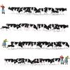 Evemodel 36pcs Modello Treni Dipinto Pastore Fattoria Animali HO Scala 1:87 Nero Bianco Mucche