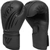 WFX Guantoni da boxe in pelle, professionali, MMA, sparring, kickboxing, allenamento, Muay Thai, combattimento (Nero, 14 oz)