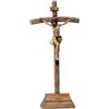 DRW Crocifisso Croce Legno Simulato Resina Dipinta a Mano 38 cm