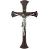 DRW Crocijo Cristo Argento Resina Dipinto a Mano 40 cm