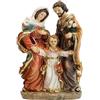 DRW Figura raffigurazione La Sacra Famiglia Resina Dipinto a Mano 20 cm