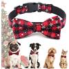 QUOHE Collare Natalizio per Cani e Gatti, Collari con Farfallino Natale Collare Regolabile con Fiocco Staccabile, Costume Rosso Regalo Decorazione Natale per Cani di Piccola Taglia Medio Grande Gatti (L)