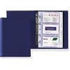 Favorit 100460567 Porta Biglietti da Visita 4 Anelli a D, H 25 mm, a 3 Tasche, Blu