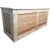 Wladi Legno Baule Cassapanca da esterno in Legno di Larice L140 X P45 X H46, doppio Coperchio