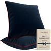 Blau Marité Set di 2 Fodere decorative per Cuscino. Modello OXFORD. Realizzate in velluto extra morbido. Design moderno con bordo a contrasto. Imbottitura non inclusa. (Blu Marino/Bordeaux, 45x45cm)