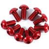 Zerodis Colorato Pulsante Rotondo Presa Cap 10 pz M3 6-10mm Vite In Lega di Alluminio Metrico Hex Socket Cap (6mm-Rosso)