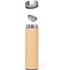 Borraccia doppia parete in acciaio 500 ml rivestimento in bamboo Elisir personalizzate o neutre