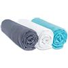Easy dort Set di 3 lenzuola da 70 x 140 cm, per lettino da bambino, 70 x 140 cm, 100% cotone jersey, grigio bianco turchese, estensibile, sonno sano, marchio Easy Dort, Oeko-Tex | Qualità | Made in Europe