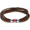 Tommy Hilfiger Jewelry Bracciale in Pelle Intrecciata da Uomo Colore Marrone - 2790425