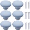 NAKUPENDA 6Pcs Manopole per Mobili Pomelli per Cassetti in Ceramica a Forma di Rotonde Pomello a Forma in Ceramica per Cassetto Cameretta Maniglie Delle Porte Armadi (Azzurro)