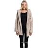 URBAN CLASSICS Giacca per Donna in Sherpa con Cappuccio, Cappotto Lungo dal Taglio Oversize, Chiusura a Zip, Diversi Colori Disponibili, Taglie XS - 5XL