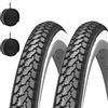 KENDA 2 COPERTONI 700 X 35 C + CAMERE Pneumatici STRADALI in Gomma BIANCONERI Bici City Bike Trekking