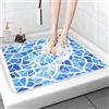 MACUNIN Tappetino doccia antiscivolo, 60x60 cm, tappetino da bagno di sicurezza confortevole morbido con fori di drenaggio, asciugatura rapida, stampa media