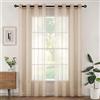 Woaboy Tende per Interni 2 Pezzi 140x260cm Tende Finestre Voile Semi Trasparenti per Soggiorno e Camera da Letto Moderne Luminoso per Decorazioni per la casa Romantico Beige