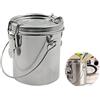 letuxaamz Rondella per Pittura Spazzole Pennelli - Pennello A Olio Con Coperchio Acciaio Inox Portatile Prova di Perdite Manico Filtro Doppia Parete Serbatoio La Pulizia (1 Pezzo)