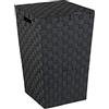 Wenko 22277100 - Cesto portabiancheria in plastica Adria Square, 33,0 x 33,0 x 52,2 cm, Plastica, Nero, 33.0x33.0x52.2 cm